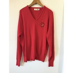 Vintage Iowa State Cyclones V Neck Sweater XL Red Pullover University 80s USA